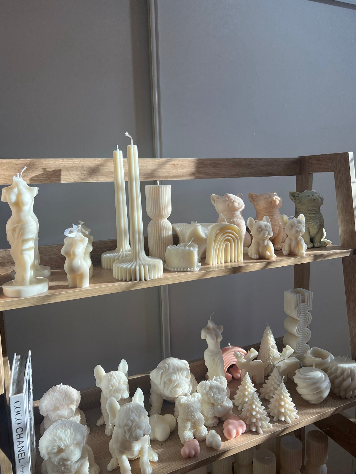 A collection of sculptural vegan soy wax candles classii candles