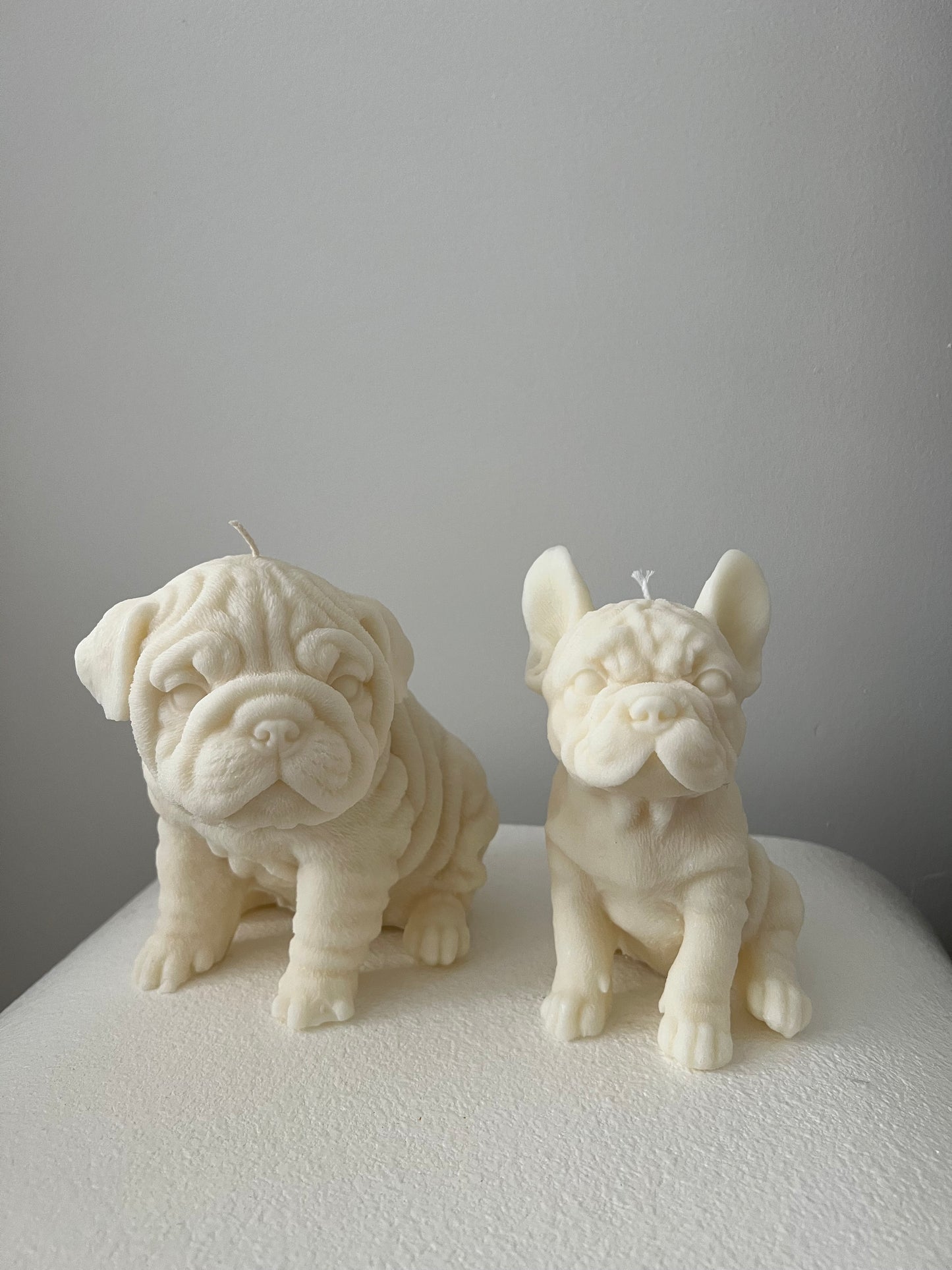 Vegan Soy wax British Bulldog and French Bulldog puppy candle