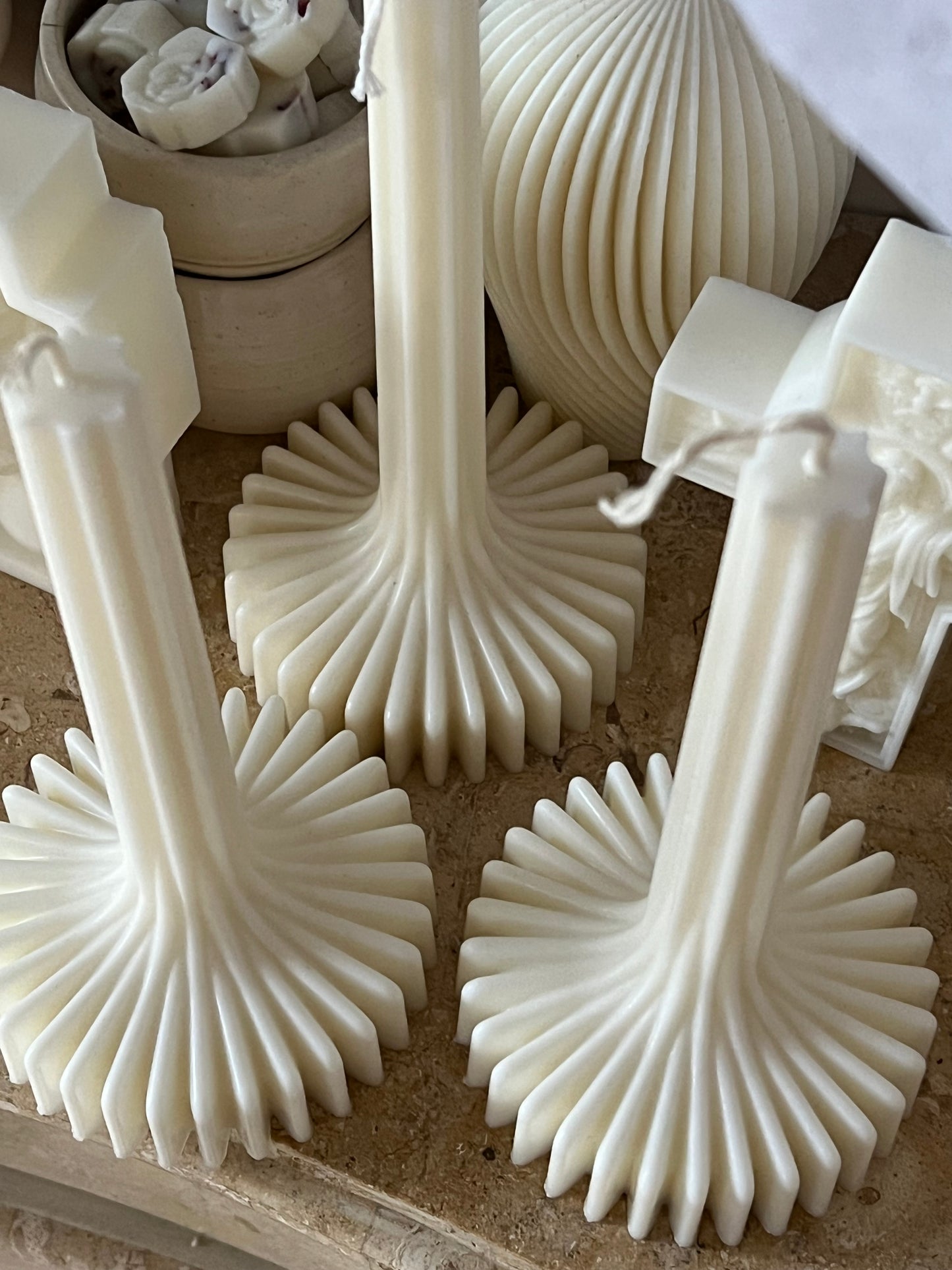 Julianna Pillar vegan soy wax candle, aesthetic candle, three tall candles wedding