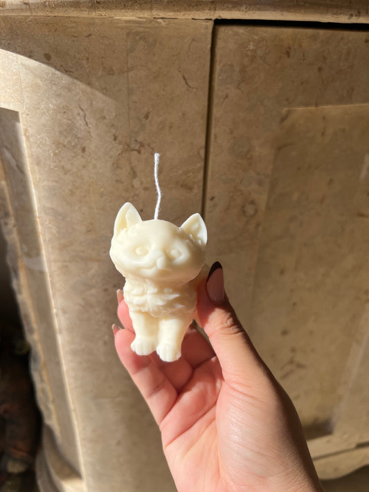 soy wax cat pillar candle 